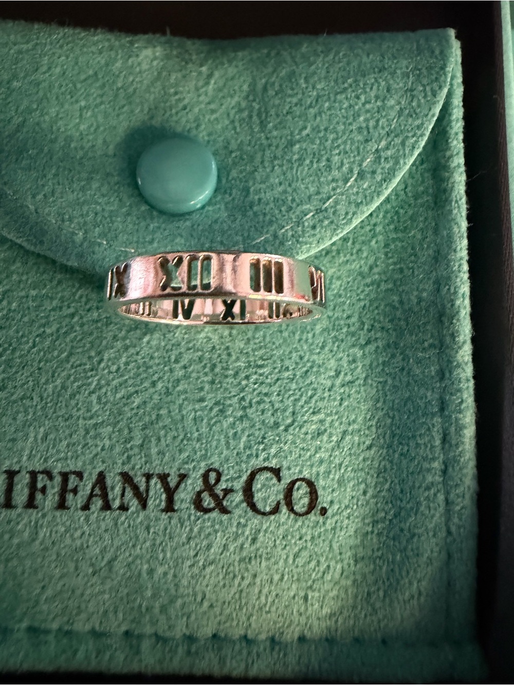 Tiffany & Co Sterling Silver ATLAS Roman Numeral Band Ring - Picture 2 of 7